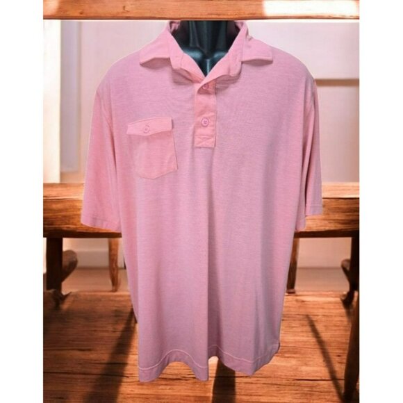FOOTJOY FJ Men's Pocket Polo Golf Large Athletic Solid Pink - Picture 1 of 8